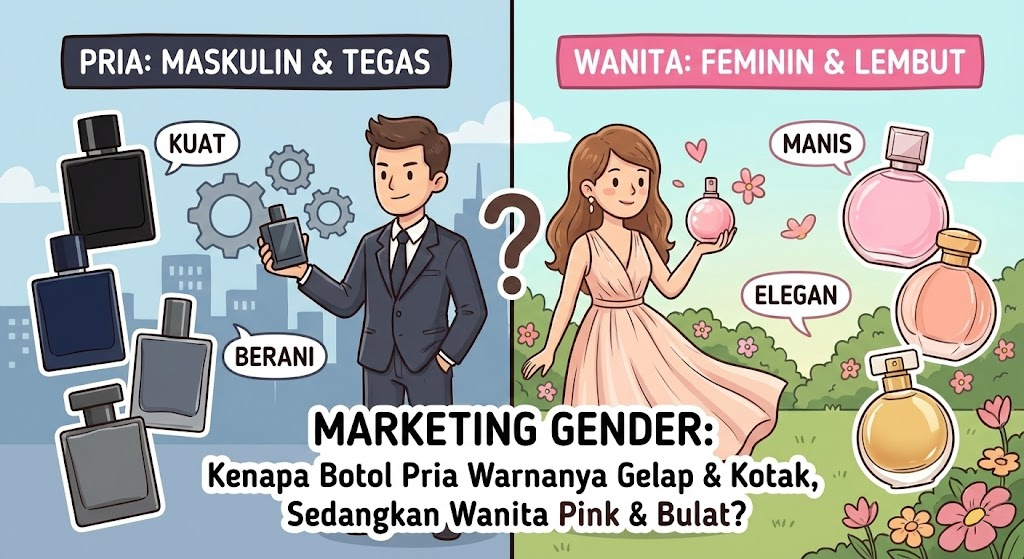 Marketing Gender: Kenapa Botol Pria Warnanya Gelap & Kotak, Sedangkan Wanita Pink & Bulat?