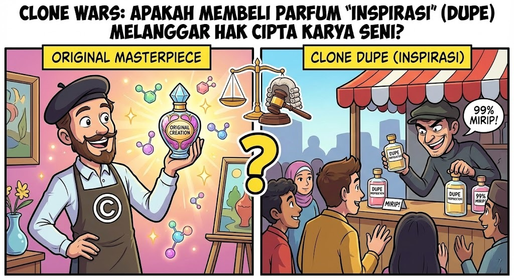 Clone Wars: Apakah Membeli Parfum 'Inspirasi' (Dupe) Melanggar Hak Cipta Karya Seni? Ini Penjelasannya.