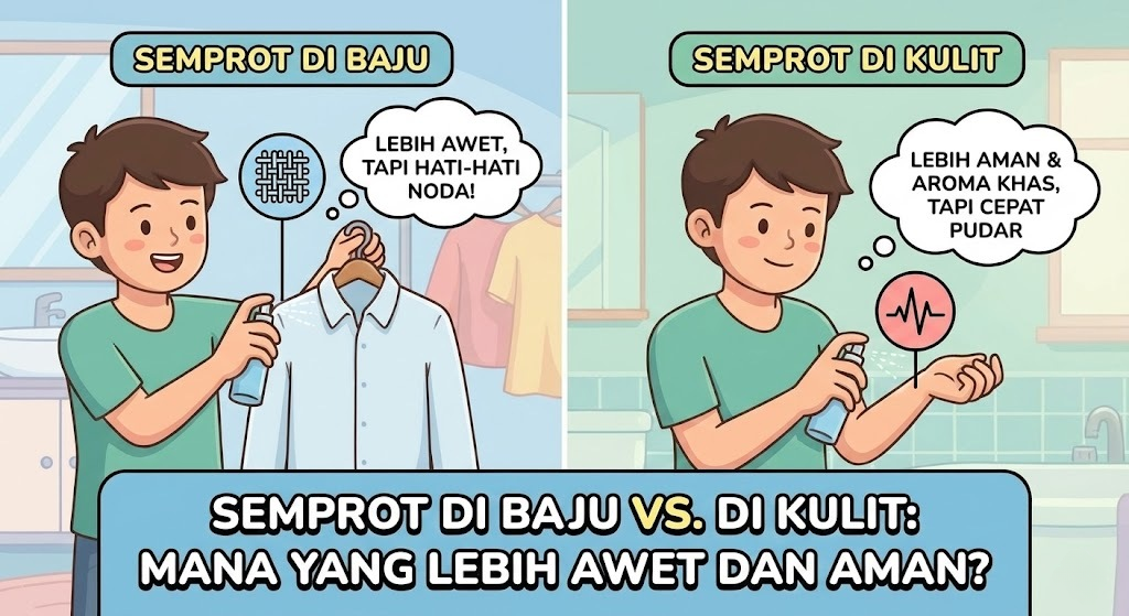 Semprot di Baju vs. di Kulit: Mana yang Lebih Awet dan Aman? Ini Jawabannya